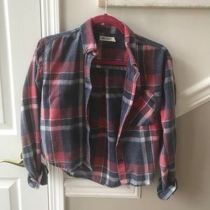 Cropped plaid button up